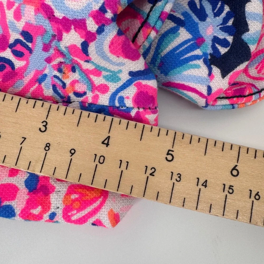 Lilly Pulitzer Buttercup Knit Short Women 14 Navy Pink Scalloped Turtle 005645